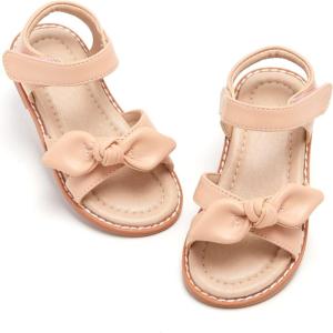 imageESTINE ToddlerLittle Kid Girls Bow Open Toe Flat Evening Dress SandalsEs83nude