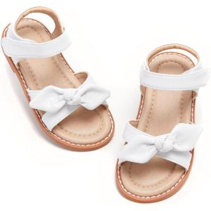 imageESTINE ToddlerLittle Kid Girls Bow Open Toe Flat Evening Dress SandalsEs83white