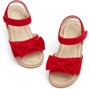 imageESTINE ToddlerLittle Kid Girls Bow Open Toe Flat Evening Dress SandalsEs95red