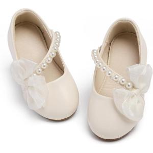 imageESTINE ToddlerLittle Kid Girls Dress Mary Jane Flats Flowers Fashion Princess Ballet ShoesE5191ivory