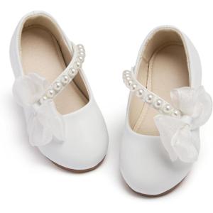 imageESTINE ToddlerLittle Kid Girls Dress Mary Jane Flats Flowers Fashion Princess Ballet ShoesE5191white