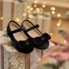 imageESTINE Mary Jane Shoes for Toddler Little Kid Girls Girl Velvet Bow Dress Ballet FlatsE520black