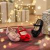 imageESTINE Mary Jane Shoes for Toddler Little Kid Girls Girl Velvet Bow Dress Ballet FlatsE520red