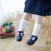imageESTINE Toddler Kids Bow School Uniform OxfordLittle Girls Flower Dress Party ShoesDark Blue3