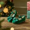 imageESTINE Mary Jane Flats for Toddler Girls Little Kids Glittery Dress Princess Wedding Ballet ShoesE368green