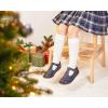 imageESTINE Toddler Kids Uniform Oxfords School Flats for Little Girls Flower Dress Church ShoesEfx30navy Blue