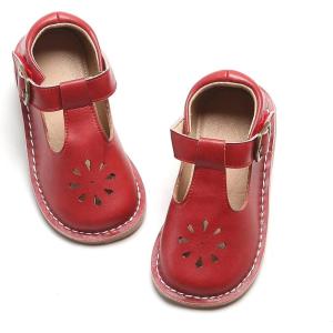 imageESTINE Toddler Kids Uniform Oxfords School Flats for Little Girls Flower Dress Church ShoesEfx30red