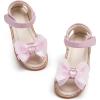 imageESTINE Toddler Girls Little Kids Glittery Dress Sandals  Open Toe Flat Summer ShoesEs531pink