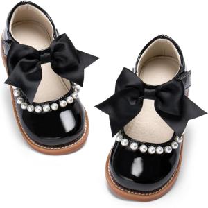 imageESTINE Girls School Uniform Oxfords  Toddler Girl Mary Jane Dress Shoes for Wedding PartyE521black