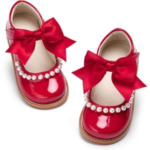 imageESTINE Girls School Uniform Oxfords  Toddler Girl Mary Jane Dress Shoes for Wedding PartyE521red