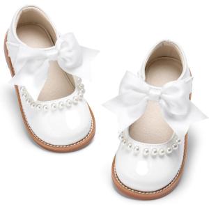 imageESTINE Girls School Uniform Oxfords  Toddler Girl Mary Jane Dress Shoes for Wedding PartyE521white