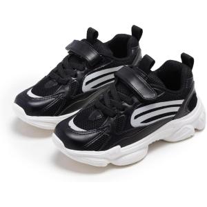 imageESTINE ToddlerLittle Kid Girls Boys Unisex Lightweight Casual Sports Sneakers Athletic Shoes for Running WalkingEm01black