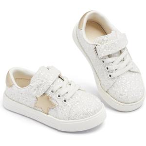 imageESTINE ToddlerLittle Kid Girls Boys Unisex Lightweight Casual Sports Sneakers Athletic Shoes for Running WalkingEy051gold