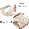 image:imageESTINE Girls Fashion Woven Sandals  Summer Fancy Shoes Beach Slides for Toddler Little GirlsEs535white