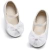 image:imageESTINE Mary Jane Shoes for Toddler Little Kid Girls Girl Velvet Bow Dress Ballet FlatsE532white
