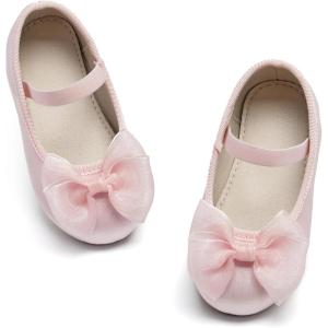 image:imageESTINE Mary Jane Shoes for Toddler Little Kid Girls Girl Velvet Bow Dress Ballet FlatsE532pink