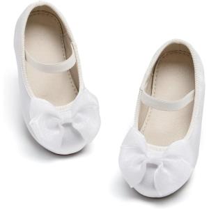 image:imageESTINE Mary Jane Shoes for Toddler Little Kid Girls Girl Velvet Bow Dress Ballet FlatsE532white